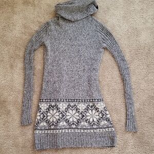 Abercrombie & Fitch Gray Long Sleeve Turtleneck Sweater Dress